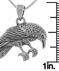 Alternative view of Jewelry Trends Sterling Silver Perching Raven Pendant Necklace 18"
