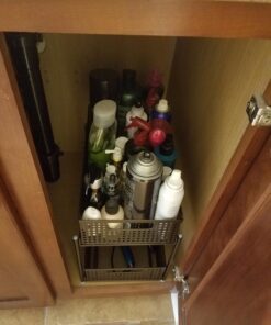 Sorbus 2 Tier Under Sink Bathroom Organizers and Storage, Strong Steel Mesh Sliding Drawers for Enhanced Bathroom Storage, Bathroom Organization and Storage & Under Kitchen Sink Organizer (Bronze) Bronze 24 71iL8Po0jeL