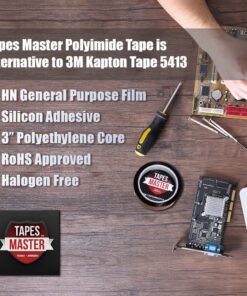 Tapes Master - 1" x 36 Yds - 1 Mil Polyimide High Temperature Heat Resistant Heat Transfer Thermal Electrical Insulation Tape with Silicone Adhesive 3” Core, No Residue 1" - 1 Roll 11 71iLs0cYtwL