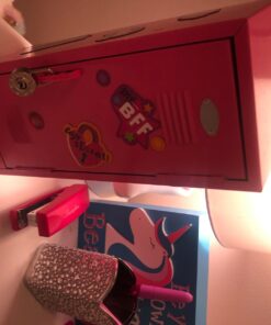 Schylling Girls Talk Pink Mini Locker - 11.25" Decorative Metal Storage Locker with 17 Mix-and-Match Magnets, Lock, and Keys - Ages 4-12 13 71iNPBBkonL