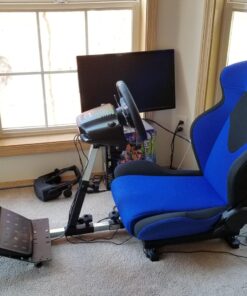 OpenWheeler GEN3 Racing Wheel Stand Cockpit Blue on Black | Fits All Logitech G923 | G29 | G920 | Thrustmaster | Fanatec Wheels | Compatible with Xbox One, PS4, PC Platforms 54 71iPHHSYaUL