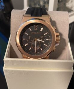 Michael Kors Dylan Men's Watch, Stainless Steel Chronograph Watch for Men with Steel or Silicone Band Black/Rose gold 40 71iPJYQ3R1L