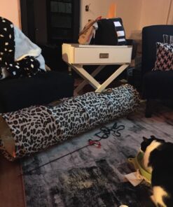 PAWZ Road Cat Toys Collapsible Tunnel Dog Tube for Fat Cat,Rabbits,Dogs Length 51" Diameter 12" Leopard Large-51" 39 71iPJsrznCL