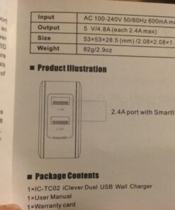 iClever BoostCube 2nd Generation 24W Dual USB Wall Charger with SmartID Technology, Foldable Plug, Travel Power Adapter for iPhone Xs/XS Max/XR/X/8 Plus/8/7 Plus/7/6S/6 Plus, iPad Pro Air/Mini and Other Tablet 1 Pack 44 71iQB542ndL