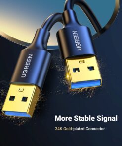 UGREEN USB to USB, 5 Gbps USB 3.0 Cable, Nylon Durable Male to Male Cable, Compatible with Hard Drive, Cooling Fan/pad, Camera, DVD Player, Flash Light, Hub, Monitor, Speaker, and More 6.6 FT 17 71iQXziUcL 1