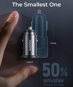Alternative view of Car Charger, AINOPE Smallest 4.8A All Metal USB Car Charger Port Fast Charge Car Charger Adapter Flush Fit Compatible with iPhone 15 Pro Max Plus/14/13/12/11/X iPad Air/Mini 3 Samsung Note 9/S10/S9 Black