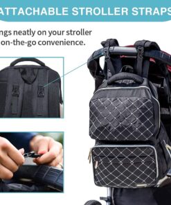Bamomby Diaper Bag, Diaper Bag Backpack for Baby Boys Girls, Multifunction Large Rucksack Diaper Bags with Changing Pads, Waterproof Travel Back Pack Knapsack for Dad & Mom -Stylish Black 54 71iSSJpsCDS