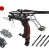 ROCHAN Slingshot with Solid Wooden Handle Professional Hunting Sling Shot with 4 Rubber Bands Wrist Rocket Slingshots for Adults with 200 Ammo (Large Pounds)