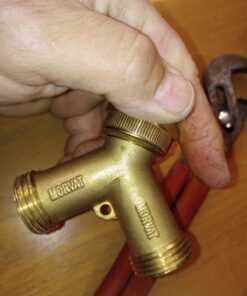 Morvat Heavy Duty Brass 2 way Y Splitter Garden Hose Hexagonal Connector with Comfortable Grip Shut Off Valves, Adapter for Water Tap, Outlet, & Spigot, Includes 2 Extra Rubber Washers & Teflon Tape 1 42 71iV6SdeYlL 5