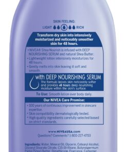 NIVEA Shea Nourish Body Lotion, Dry Skin Lotion with Shea Butter, 16.9 Fl Oz Pump Bottle 16.9 Fl Oz (Pack of 1) 34 71iVRFnWJdL