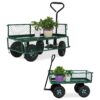 kinbor Utility Wagon Cart - Rolling Steel Garden Cart with Handle, Wheels, and Removable Sides for Garden, Farm, Yard, Heavy Duty 650 lbs Capacity, Green 11 71iWUZS4L