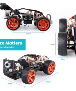 SunFounder Smart Video Car Kit V2.0 PiCar-V Robot Kit for Raspberry Pi 4 Model B 3B+ 3B Graphical Visual Programming Language, Video Transmission, Remote Control by UI on Windows Mac Web Browser Picar-v-2.0 22 71iY3ITrAcS