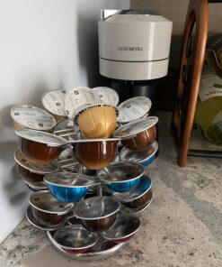 Nifty Vertuoline Coffee Pod Carousel – Nickel Chrome Finish, 28 Pod Capsule Holder, Spins 360-Degrees, Lazy Susan Platform, Home or Office Kitchen Counter Organizer 36 71iYD1k7EcL