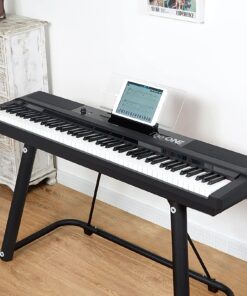 The ONE Portable Digital Piano, 88 Keys Piano Keyboard with Hammer Action Keys for Beginner/Professional, Full Size Weighted Keyboard with Music Stand, Teaching LED Lights & Piano App SP-TON1B 10 71iYTqdUUKL