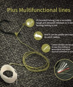 PSKOOK Survival Paracord Parachute Fire Cord Survival Ropes Red Tinder Cord PE Fishing Line Cotton Thread 7 Strands Outdoor 20, 25, 100 Feet Black-100ft 11 71iaQ3MDugL 1