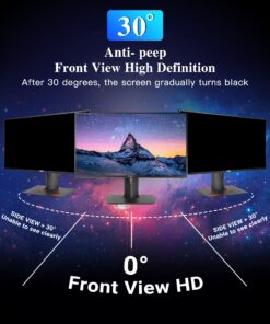 PYS 27 Inch Privacy Screen for 16:9 Widescreen Computer Monitor - Easy Removable Screen Filter Shield - Anti Glare & Blue Light - Anti Scratch Protector Film for Data Security 27 Inch Diagonal (16:9) 13 71iav6vfl3L