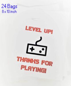 L LIFETIME Party Favor Plastic Goodie Bags with Handles- Theme Birthday Supplies Gift Bag for Kids and Adults – Video Games (24 Pack) 13 71ibSX5NCeL