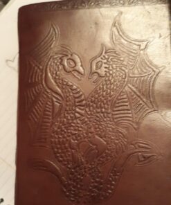 AzureGreen DOUBLE DRAGON Blank Page BOOK Handcrafted Leather Writing Unlined 5 x 7 JOURNAL (Brown) 48 71ibrUR9N2L