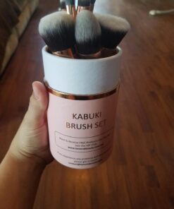 Kabuki Makeup Brush Set - Foundation Powder Blush Concealer Contour Brushes - Perfect For Liquid, Cream or Mineral Products - 10 Pc Collection With Premium Synthetic Bristles For Eye and Face Cosmetic Rose 50 71icgi0bEPL