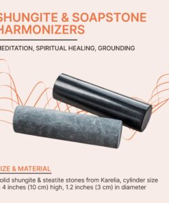 Genuine Shungite Cylinders Harmonizers Set | Shungite & Soapstone Egyptian Rods | Polished Harmonizers from Karelia | Real Shungite Healing Cylinders for Yoga Meditation Chakra Balancing Reiki HCP1 13 71ient RYfL