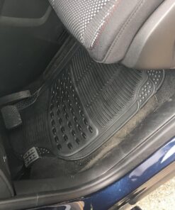 OxGord Universal Fit 3-Piece Full Set Ridged Heavy Duty Rubber Floor Mat - (Black) 3 PC Ridged Black 38 71ifwfbSrwL