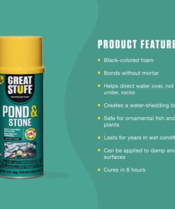 Great Stuff 283064 12OZ GS Pond&Stone Foam Sealant, Each, Black Pond & Stone 31 71igKhY08L