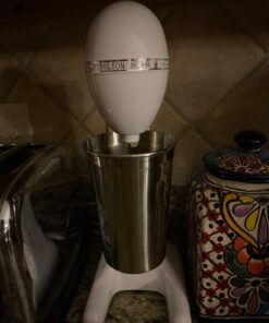 Hamilton Beach 727B DrinkMaster Electric Drink Mixer, Restaurant-Quality Retro Milkshake Maker & Milk Frother, 2 Speeds, Extra-Large 28 oz. Stainless Steel Cup, White 23 71igOJUabL