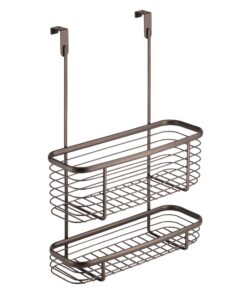 iDesign Steel Over-The-Cabinet 2-Tier Hanging Kitchen Storage Basket The Axis Collection, 4" x 11.1" x 16.3", Bronze 24 71ihEhLB5UL
