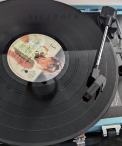 Victrola Vintage 3-Speed Bluetooth Portable Suitcase Record Player with Built-in Speakers | Upgraded Turntable Audio Sound| Includes Extra Stylus | Turquoise, Model Number: VSC-550BT-TQ 39 71iiNWGfULL