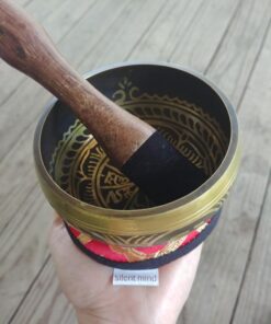 Tibetan Singing Bowl Set ~ Easy to Play with Dual-End Striker & Cushion ~ Beautiful Sound for Holistic Healing, Stress Relief, Meditation & Relaxation ~ Gratitude Pattern ~ Antique Light Brown Bowl 39 71iiq24MDXL