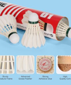 Philonext Goose Feather Badminton Shuttlecocks Birdies, 12 Pack Hight Speed Training Badminton Balls with Great Stability for Indoor Outdoor White 14 71ijPSj5JBL