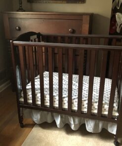 American Baby Company 100% Natural Cotton Percale Portable Mini Crib Skirt, Gray, Soft Breathable, for Boys and Girls 1 Count (Pack of 1) 16 71ikEfhuNCL