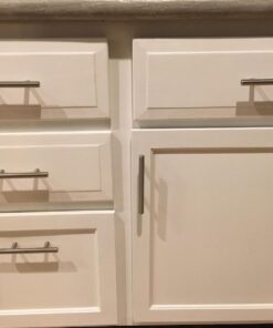 Cosmas 305-030SN - 10 Pack Satin Nickel Cabinet Hardware Euro Style Bar Handle Pull - 3" Inch (76mm) Hole Centers, 5-3/8" Overall Length, 1/2" Inch Bar Diameter 30 71iktIjUZML