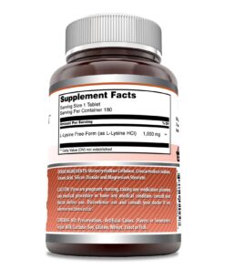 Amazing Formulas L-Lysine 1000mg Amino Acid Vitamin Supplement 180 Tablets | Non-GMO | Gluten Free | Made in USA 180 Count 24 71ikta9807L