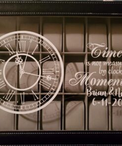 Watch Box Organizer Pillow Case 24 Slot Display Cases With Framed Glass Lid Elegant Contrast Stitching Sturdy and Secure Lock for Men Women Watch and Jewelry Large Holder Boxes 32 71ikuSFhOML