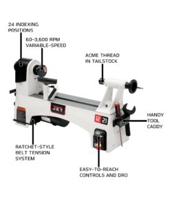 JET 12" x 21" Woodworking Lathe, Variable Speed, 1Ph 115V (JWL-1221VS) Variable Speed Wood Lathe 30 71im6skAqYS