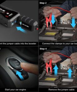 NEXPOW 1500A Peak Car Battery Jump Starter Pack for Up to 7.0L Gas and 5.5L Diesel Engines - Portable 12V Lithium Jump Box with LED Light and USB QC3.0 24 71in0Nm5eOL