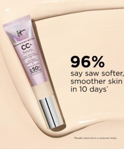 IT Cosmetics Your Skin But Better CC+ Cream Illumination - Color Correcting Cream, Full-Coverage Foundation, Hydrating Serum & SPF 50+ Sunscreen Radiant Finish 1.08 fl oz 03 Light (taupe shade with warm undertones) 14 71ioRqSKpeL