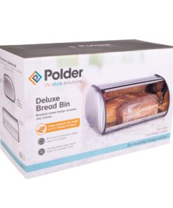 Alternative view of Polder Deluxe Bread Bin, 17 Inch, Stainless Steel