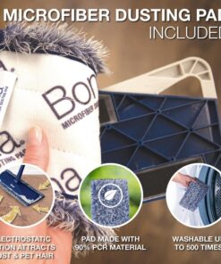 Bona Premium Microfiber Floor Mop for Dry and Wet Floor Cleaning - Includes Microfiber Cleaning Pad and Microfiber Dusting Pad - Dual Zone Cleaning Design for Faster Cleanup Standard 31 71ioTy5pgeL