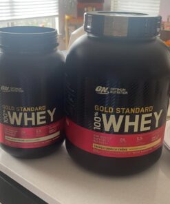 Optimum Nutrition Gold Standard 100% Whey Protein Powder, French Vanilla Creme, 5 Pound (Packaging May Vary) French Vanilla Crème 5 Pound (Pack of 1) 37 71ioZum6 sL