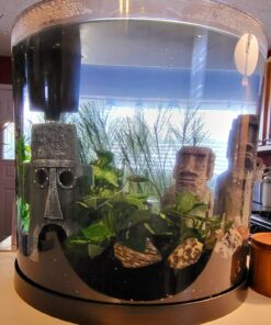 Tetra ColorFusion Starter aquarium Kit 3 Gallons, Half-Moon Shape, With Bubbler And Color-Changing Light Disc 69 71iotFZm90L