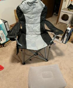 KingCamp Oversized Camping Folding Chair, High Back Heavy Duty Lumbar Support Padded Camp Chair with Cup Holder, Portable for Outdoor, Sports, Picnic Black/Mediumgrey 1 PACK 37 71iowuJOhxL