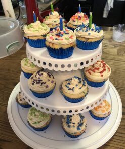 Sweet Creations 3 Tier, Collapsible Cupcake and Cakepop Display Carrier with Handel, White 47 71ip7T2x3GL