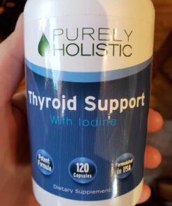 Purely Holistic Thyroid Support Supplement with Iodine - 120 Capsules - 2 Month Supply - with L-Tyrosine, B12, Magnesium, Ashwagandha, Kelp & More - Formulated for Women - Non GMO 40 71ipFWQ5LuL