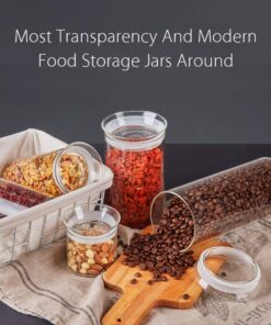 ZENS Glass Canisters Jar with Lid, Airtight Sealed 15 Fluid Ounce Spice Jars Sets of 2, Clear Small Kitchen Storage Containers for Herbs,Tea 4.76 x 3.15 IN 03-15oz*2 29 71ipvEdANML