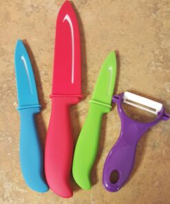 Vos Ceramic Knife Set 4 Pcs Ceramic Knives Set For Kitchen, Ceramic Kitchen Knives With Peeler, Ceramic Paring Knife 3", 4", 6", Inch Multi-Color Red, Blue, Green, Purple Multicolor 49 71iqFLt2jWL