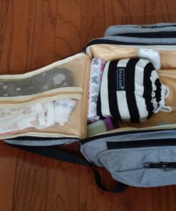 Mancro Diaper Bag Backpack, Large Multifunction Waterproof Travel Baby Changing Bag for Dad Mom with 4 Insulated Pockets and Stroller Straps, Maternity Baby Bag for Boys Girls, Grey Austere Grey 64 71irQeZVxqL