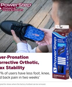 Powerstep Pinnacle Maxx Orthotic Insoles - Orthotics for Overpronation with Maximum Stability & Comfort - Firm + Flexible Angled Heel Style to Help Flat Feet & Heel Pain - Heavy Duty Inserts Maroon Men's 12-13 12 71irv707dqL