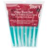 Darice 7-Piece Set – Sturdy Plastic Types Packaged in Reusable Pouch –Tools for Large and Fine Details for Unlimited Clay Creations, 6", Turquoise, 2 71iupE4G xL
